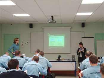 intervention à l'école de gendarmerie de Fontainebleau